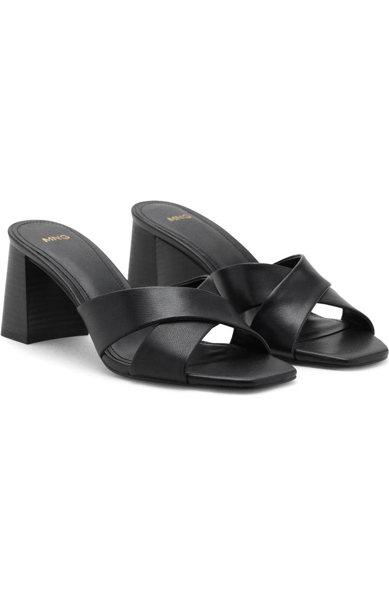 MANGO Block Heel Sandal, Main, color, Black