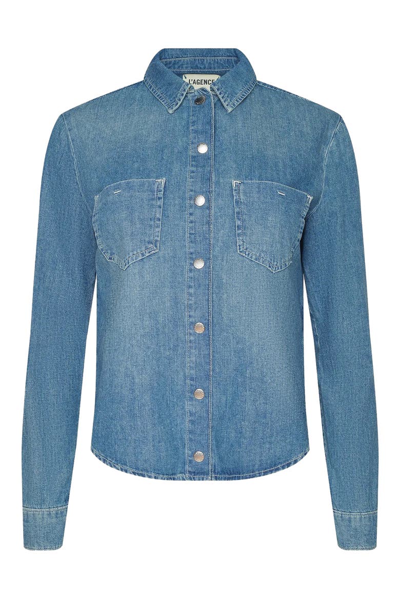 Isla Denim Shirt, Alternate, color, SARATOGA