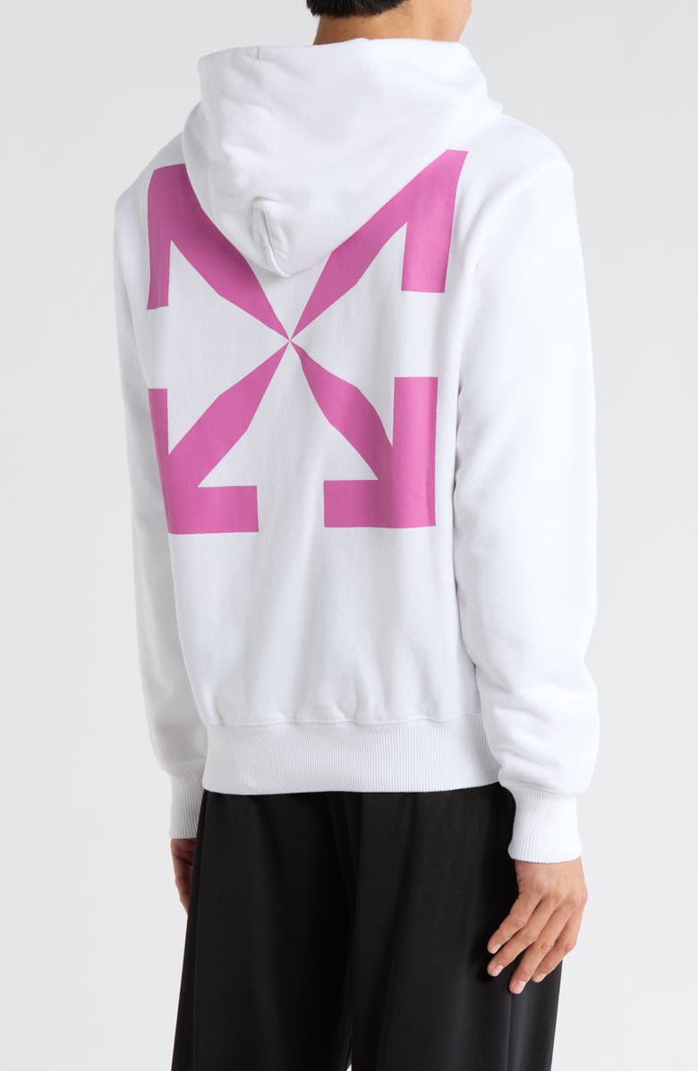 Off-White Slim Fit 90s DJ Graphic Hoodie, Alternate, color, Black And White