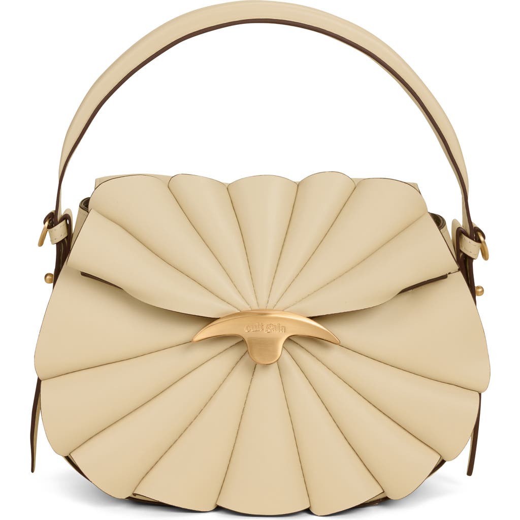Cult Gaia Janine Leather Top Handle Bag In Off White