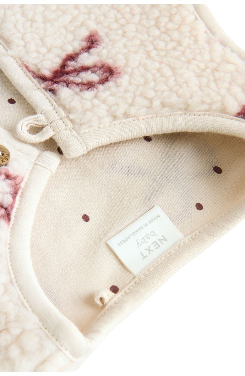 NEXT Bow Print Fleece Vest, Waffle Knit Top and Waffle Knit Leggings Set, Alternate, color, Purple Multi