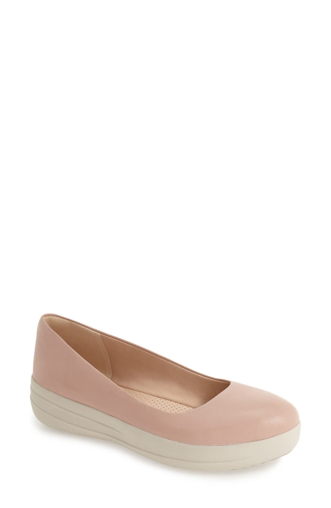 'Sportyballerina' Flat, Main, color, STONE LEATHER