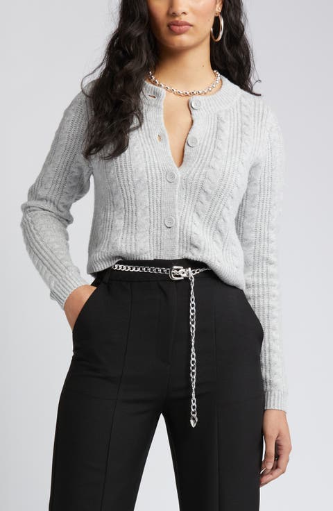 Cable Knit Crop Cardigan