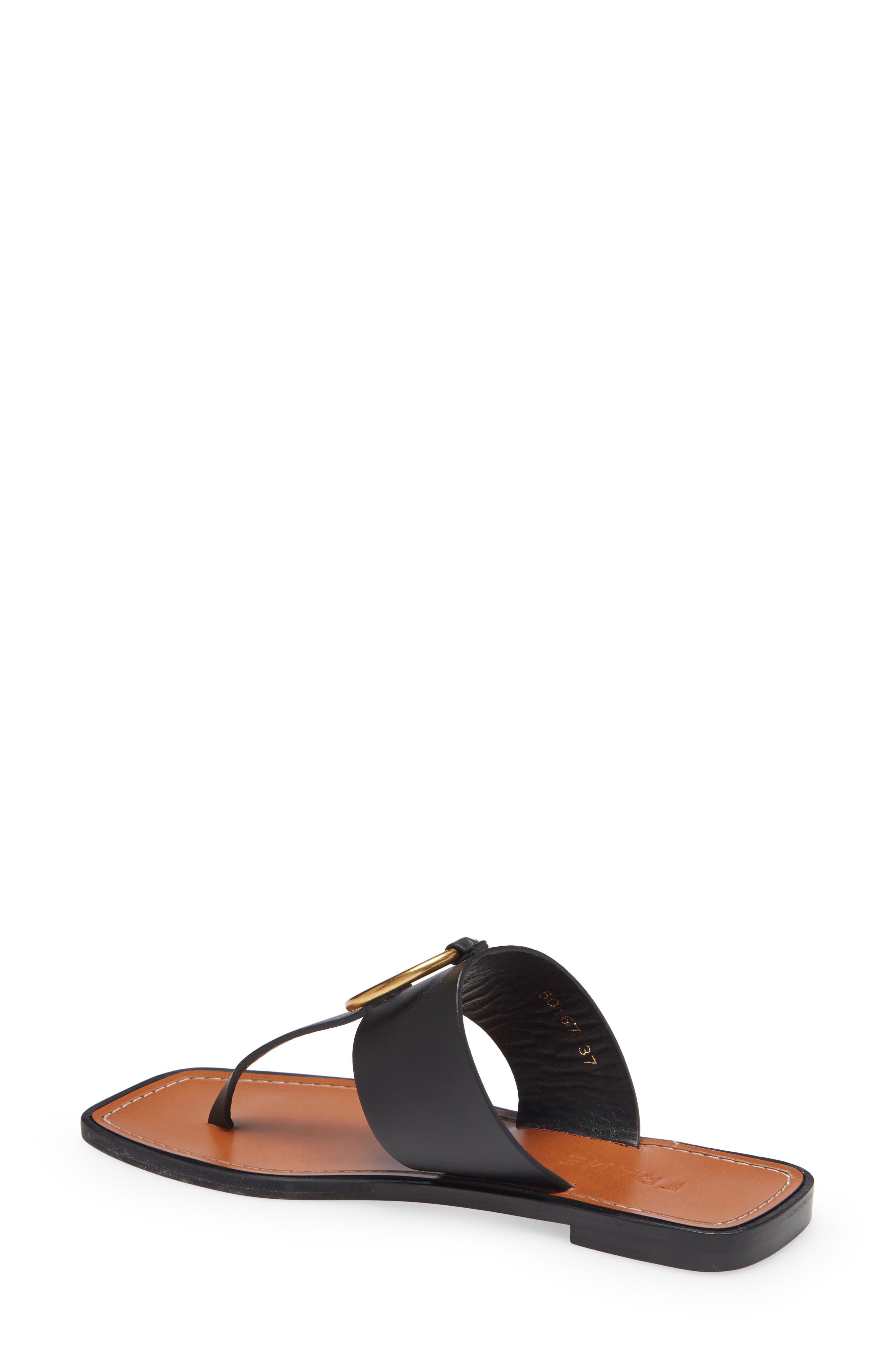 Le Brentwood Flip Flop (Nordstrom Exclusive), Alternate, color, NOIR LEATHER