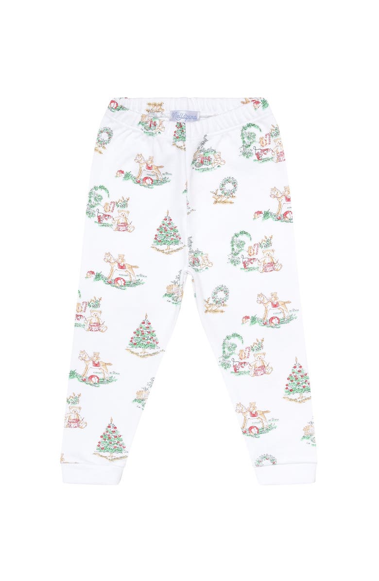 Nellapima Pima Cotton Christmas Toile Girl's Pajamas - Baby, Alternate, color, Multicolor
