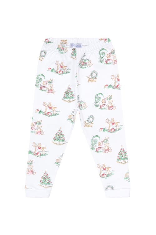 Nellapima Pima Cotton Christmas Toile Boy's Pajamas In White