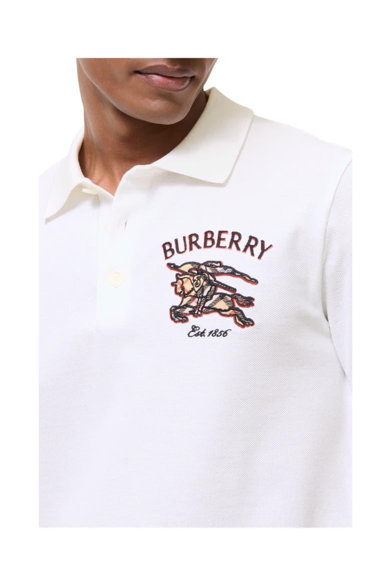 Knight Check Cotton Polo Shirt, Alternate, color, Chalk white