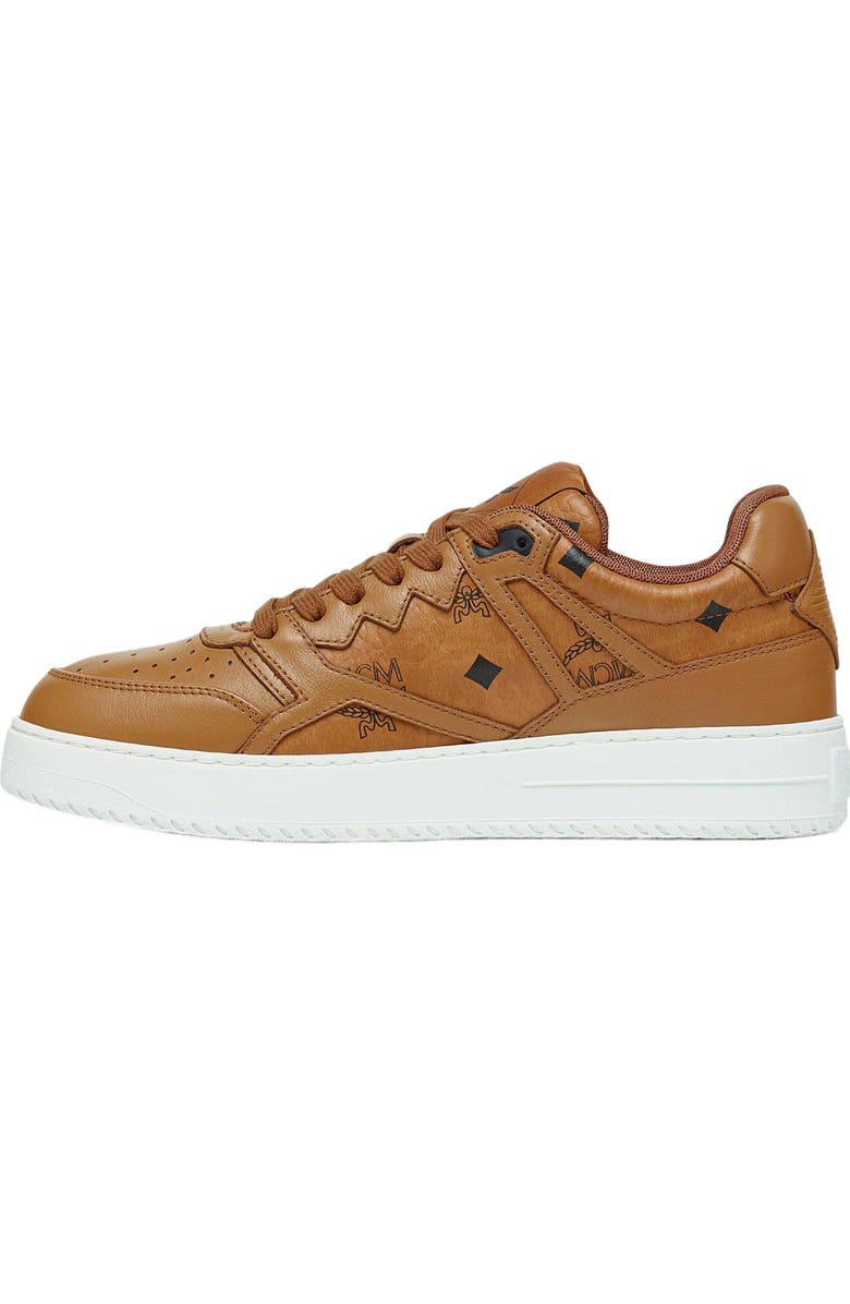 MCM Neo Terrain Lo Sneakers in Visetos, Alternate, color, Cognac