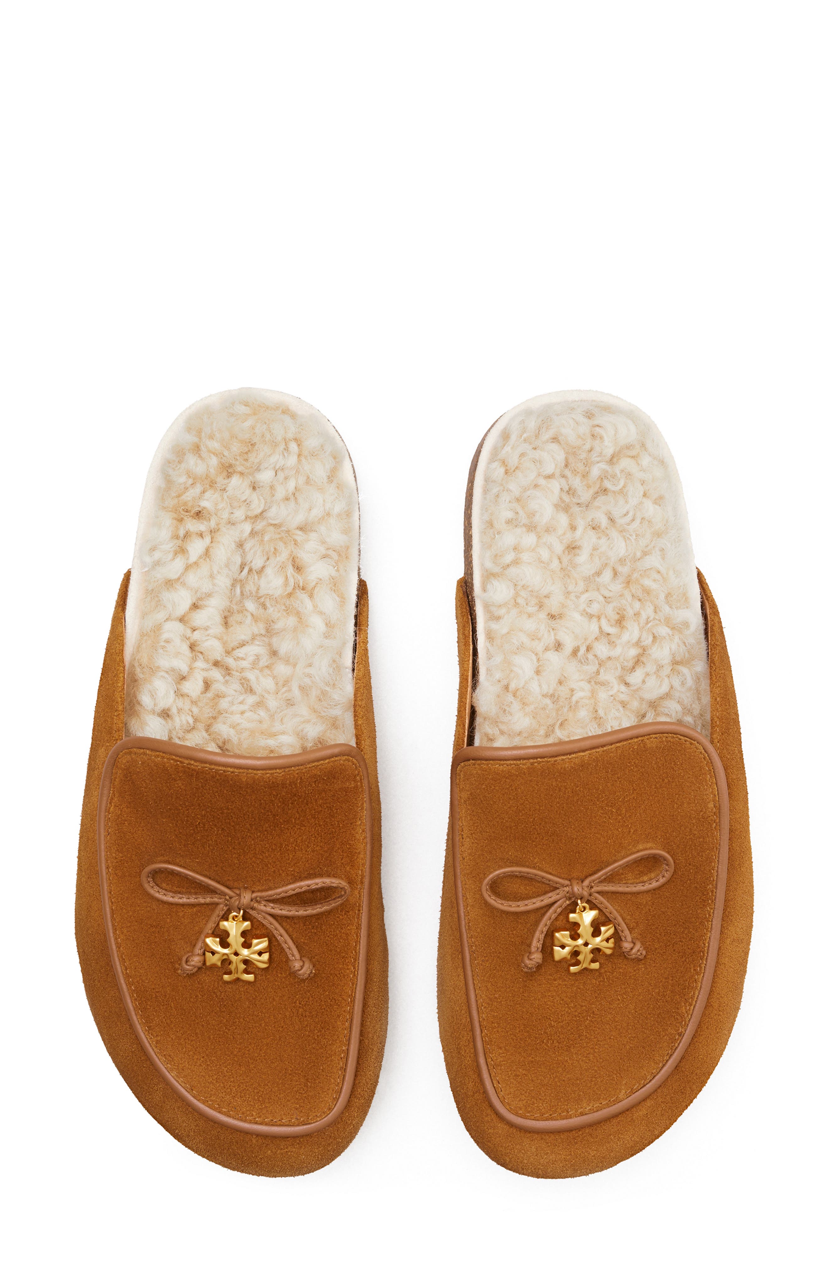 Tory Burch Tory Charm Genuine Shearling Lined Mule, Alternate, color, 
