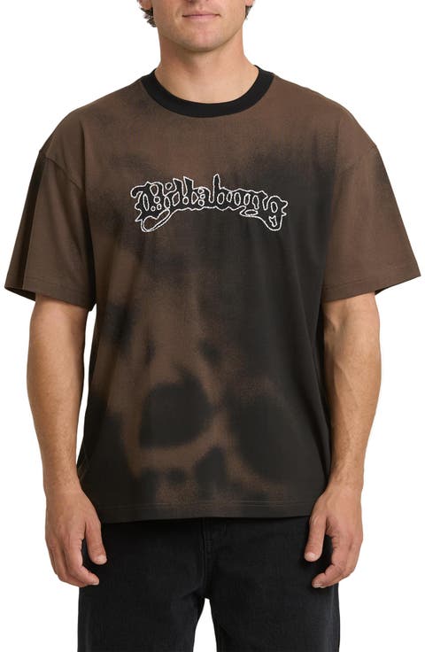 Immortal Skull Oversize Embroidered Ringer T-Shirt
