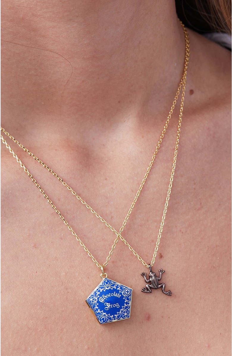 Alex and Ani Harry Potter Chocolate Frog Necklace Set, Alternate, color, Blue