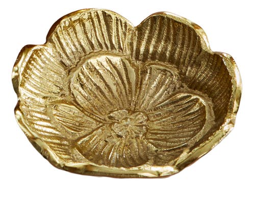 Tag Blossom Cast Aluminum Dish Small Antique Brass Aluminum Everyday,spring In Gold