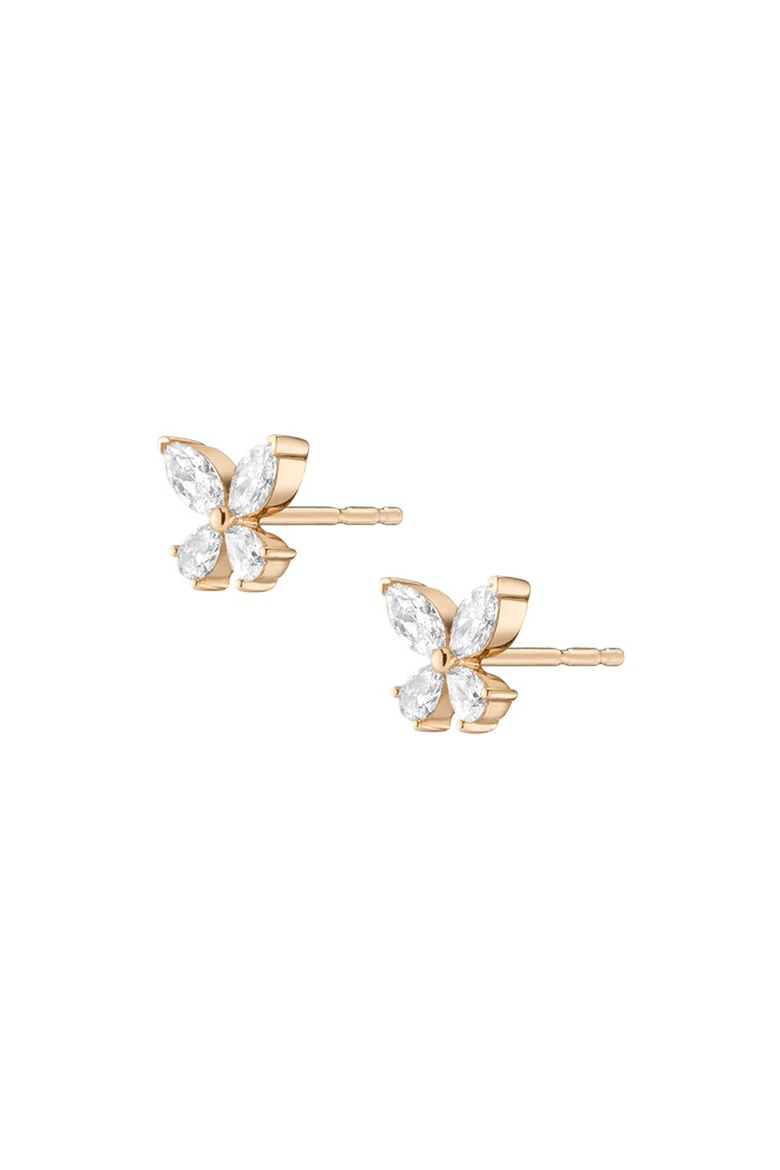 Lab Grown Sapphire Butterfly Earrings, Alternate, color, Yellow Gold Vermeil