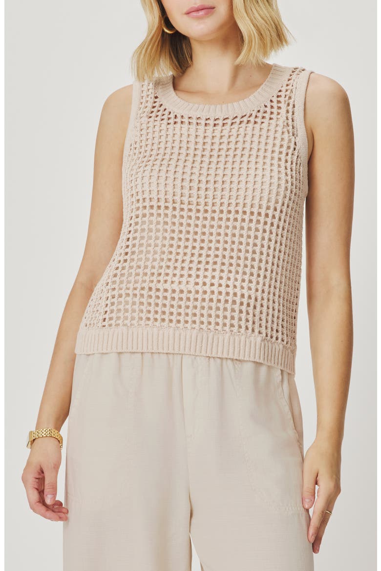 Camellia Open Knit Sleeveless Sweater, Main, color, FAWN BEIGE