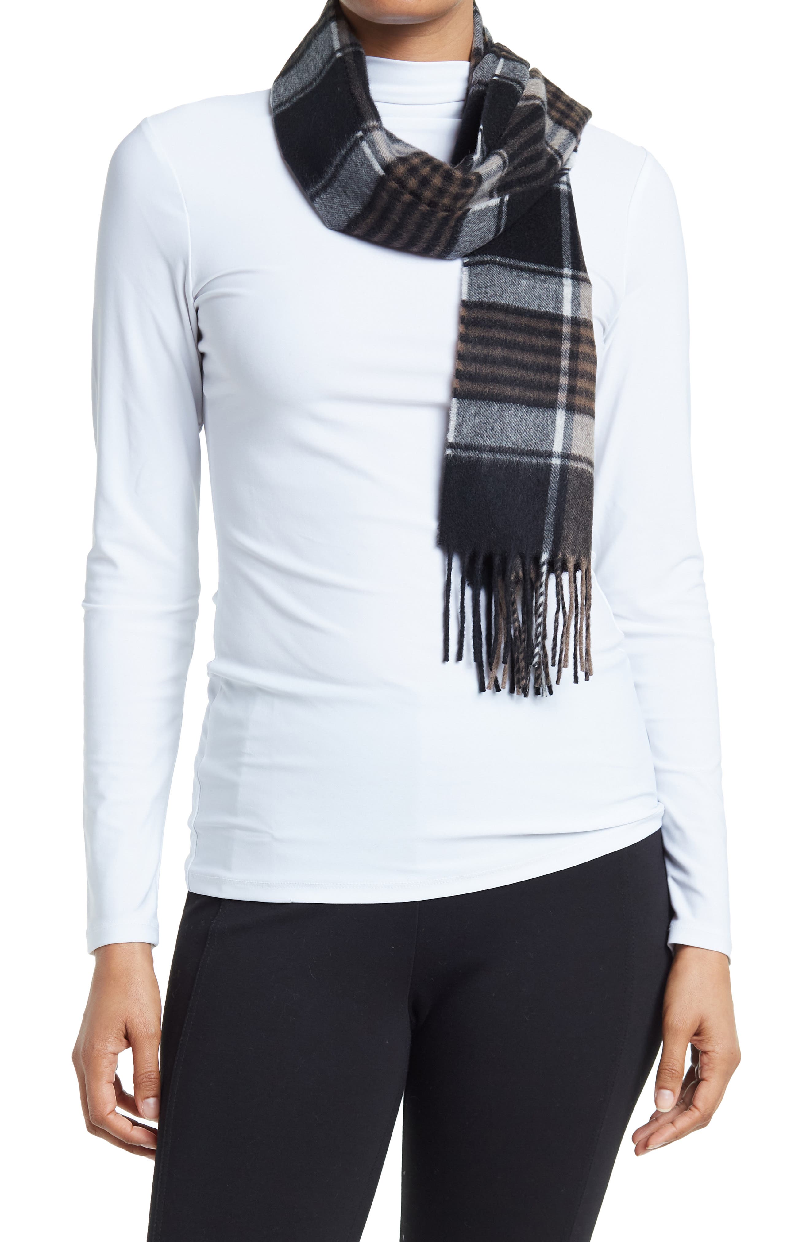 Hickey Freeman Plaid Cashmere Scarf