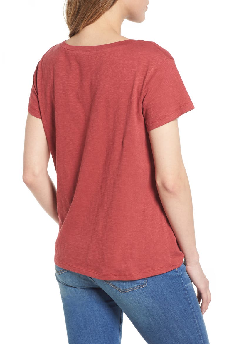 Tie Front Tee, Alternate, color, RED EARTH