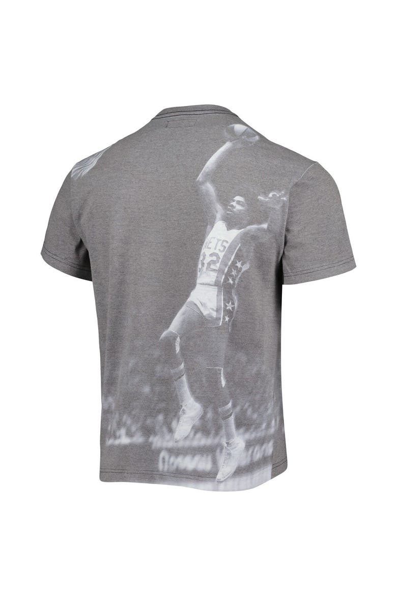 Men's Mitchell & Ness Julius Erving Heather Gray New York Nets Above The Rim T-Shirt, Alternate, color, Heather Gray