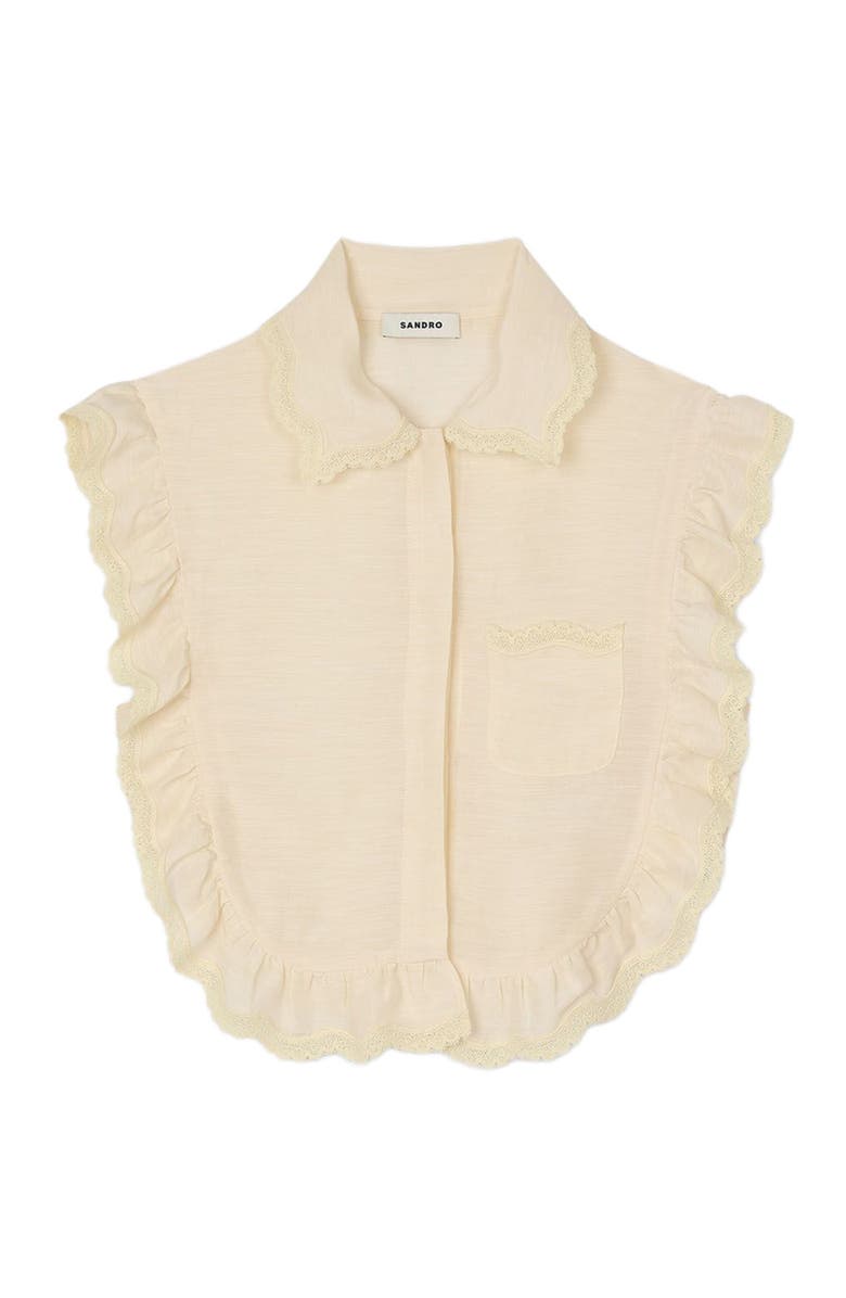 SANDRO Top Shirt collar with lace detail, Alternate, color, 