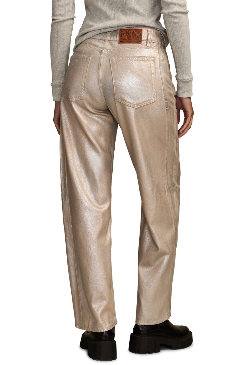 Lucky Legend Metallic Barrel Leg Jeans, Alternate, color, CRUSHIN ON KHAKI WASH