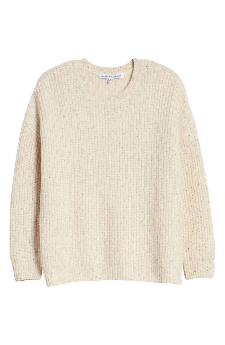 cupcakes and cashmere Petra Natural Speckle Yarn Sweater, Alternate, color, 