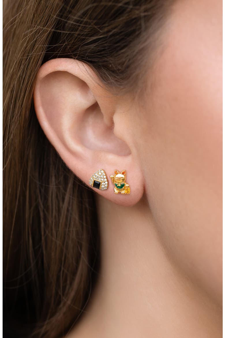 Tokyo Set of 4 Assorted Single Stud Earrings, Alternate, color, GOLD