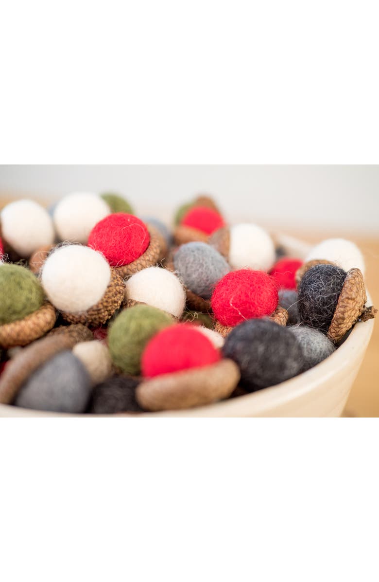 Root to Vine Felt Christmas Acorns- Set of 15, Alternate, color, Multicolour