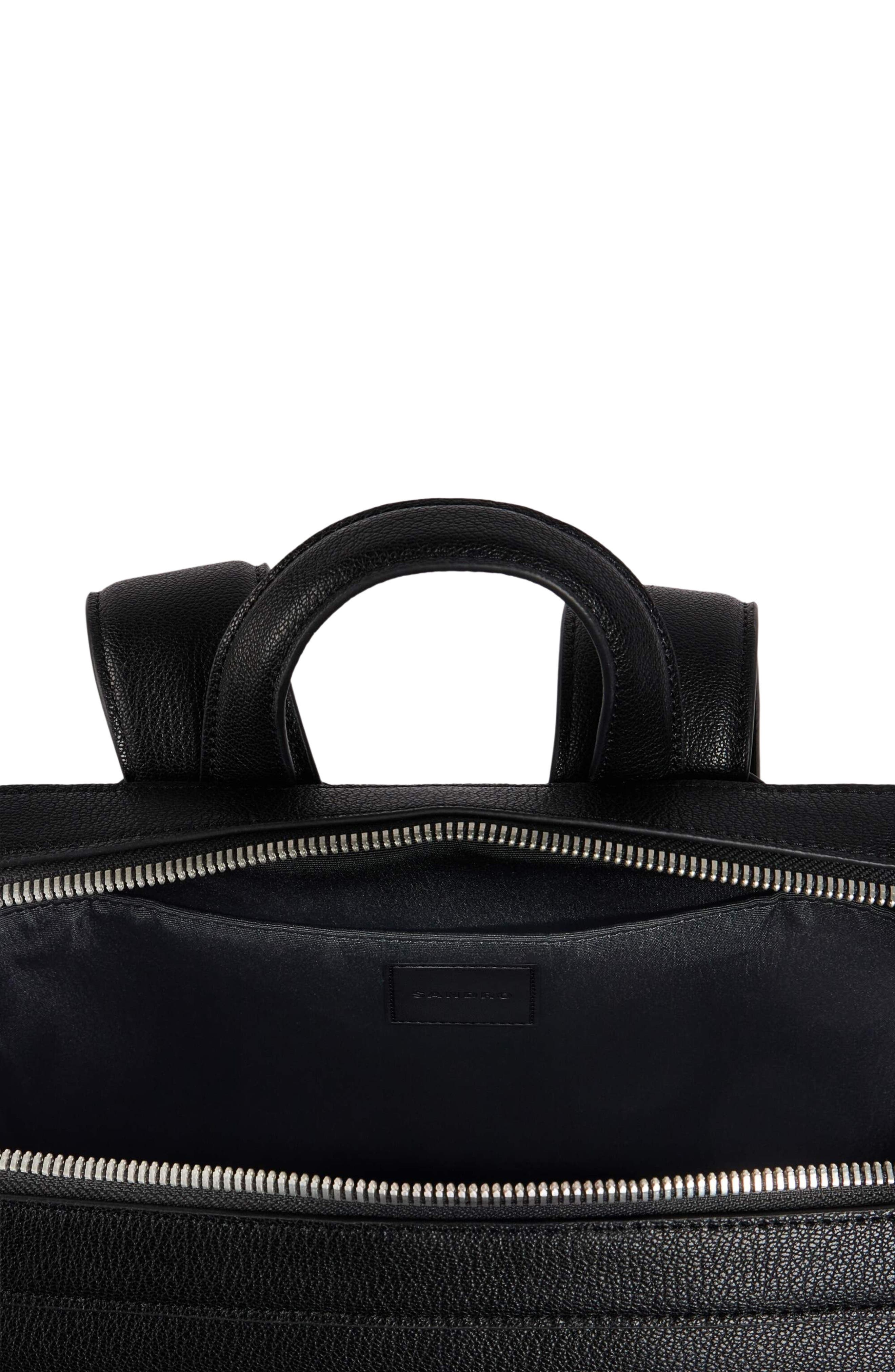 Reconstituted leather rucksack, Alternate, color, Black