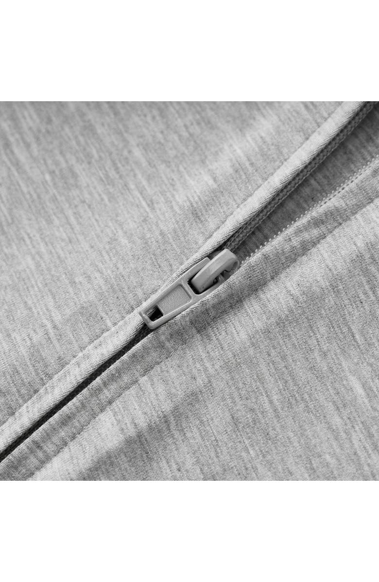 Milkbarn Luxe Solid Zipper Pajama, Alternate, color, Grey Melange