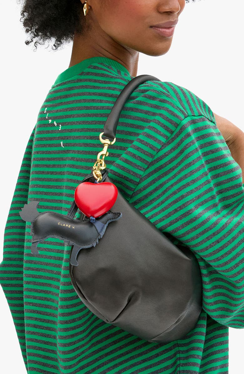 Clare V. Coqui Bag Charm, Alternate, color, Black