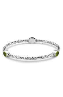 SAMUEL B. Sterling Silver Peridot Station Bangle