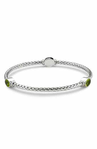 SAMUEL B. Sterling Silver Peridot Station Bangle