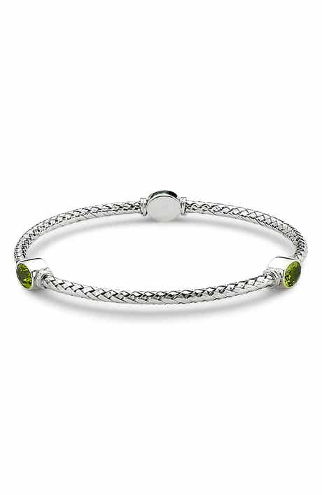 SAMUEL B. Sterling Silver Peridot Station Bangle