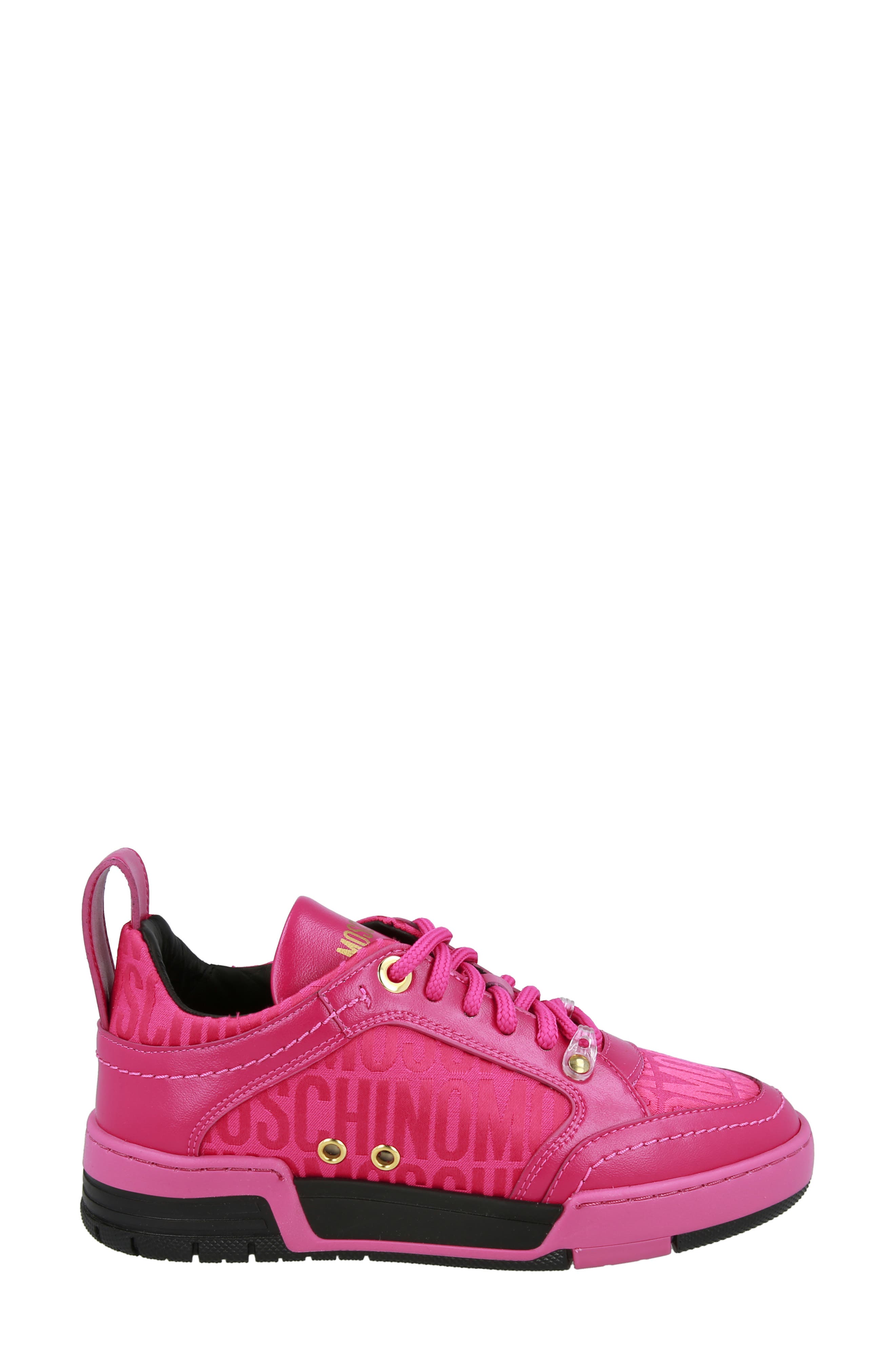 Moschino Monochrome Low Top Sneaker, Alternate, color, Fuchsia