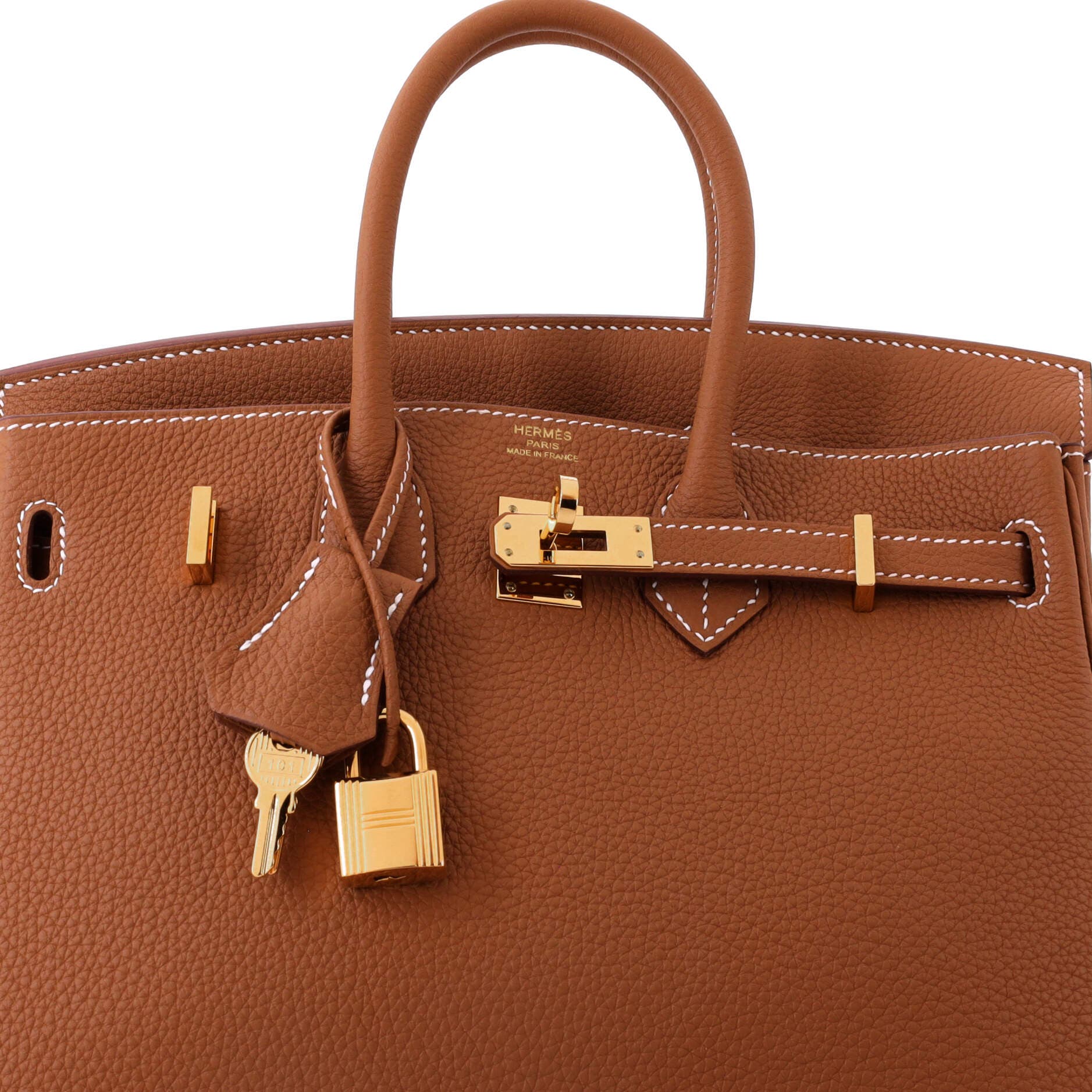 Pre-Owned Hermes Birkin Handbag Brown Togo with Gold Hardware 25, Alternate, color, Gold