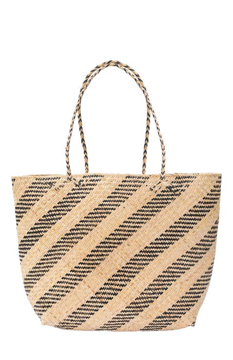 Rattan Market Tote-Natural