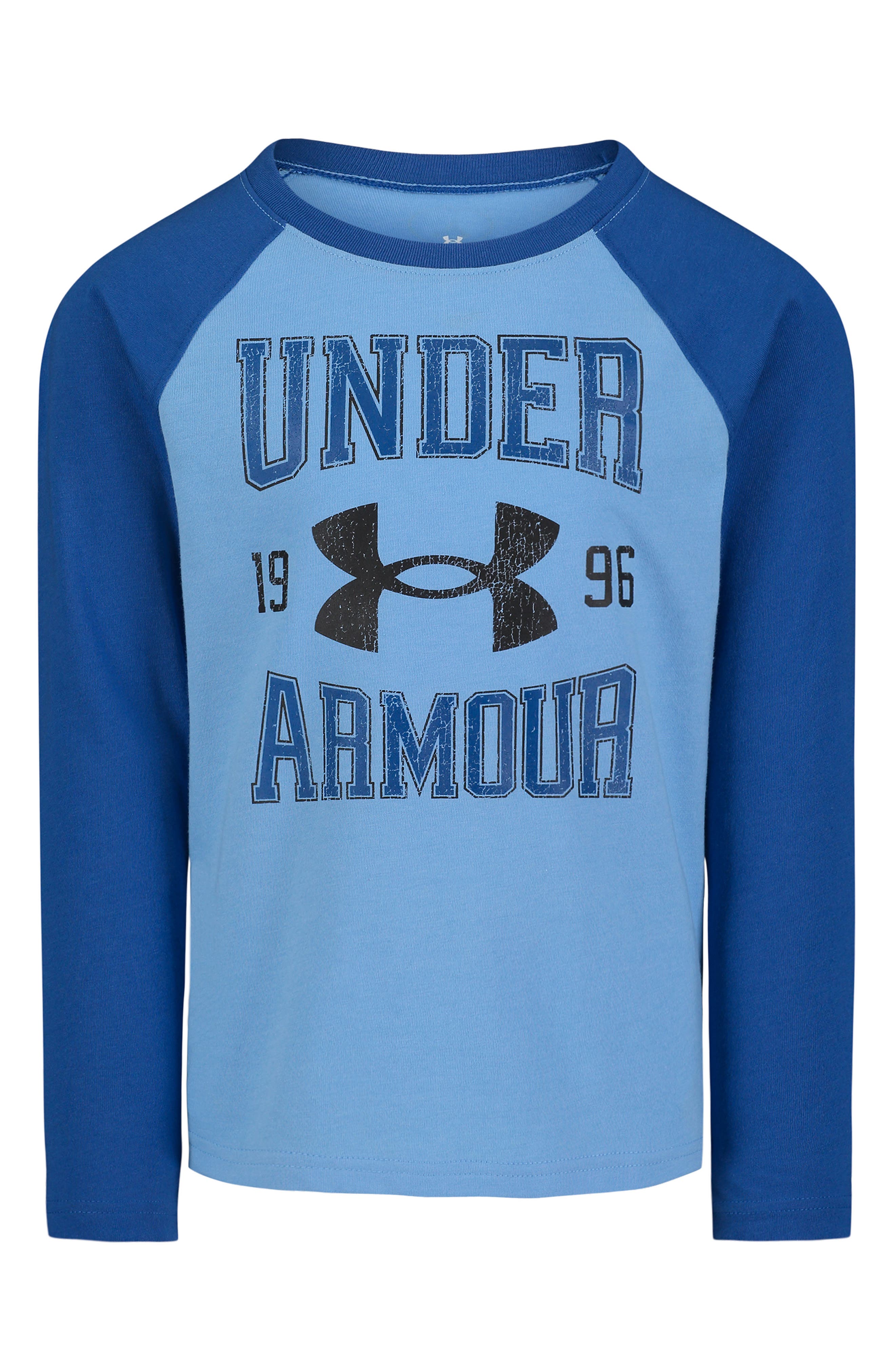 Under Armour Kids' Colorblock Long Sleeve Graphic T-Shirt in Horizon Blue 