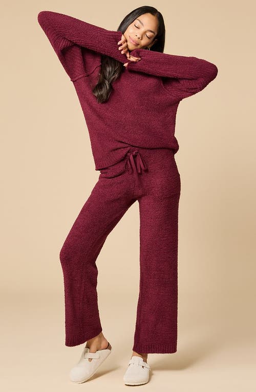Softies Solid Marshmallow Rib Mock Neck With Long Pant In Brown