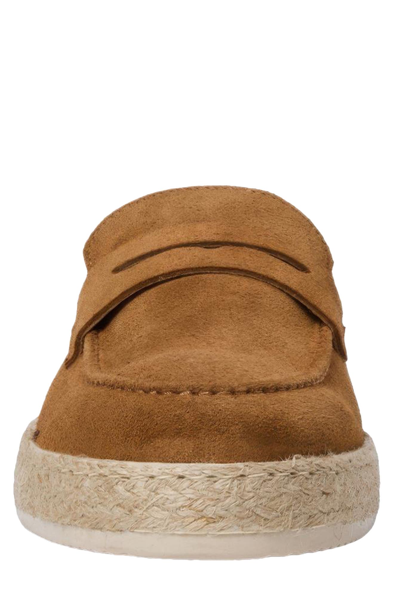Mateo Leather Penny Loafer Espadrille, Alternate, color, COGNAC SUEDE