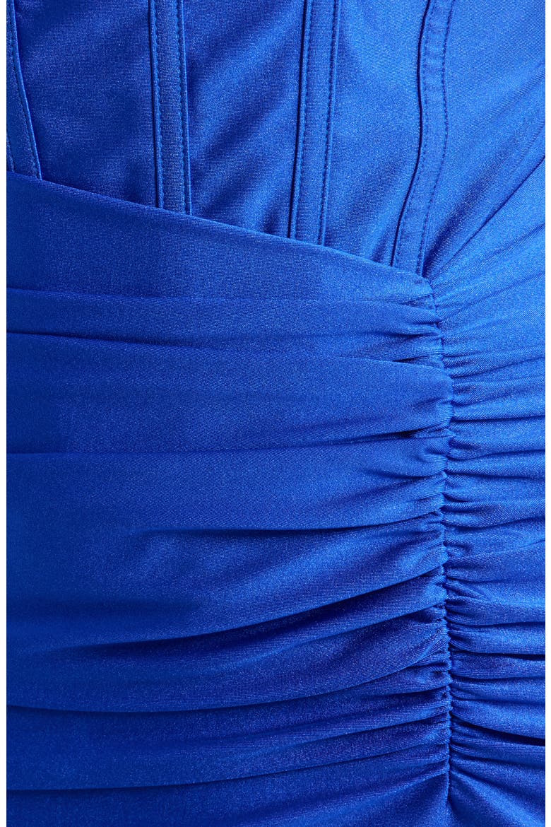 Stretch Satin Corset Gown, Alternate, color, COBALT