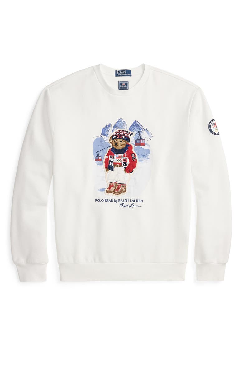 Polo Ralph Lauren Team USA Polo Bear Sweatshirt, Alternate, color, White