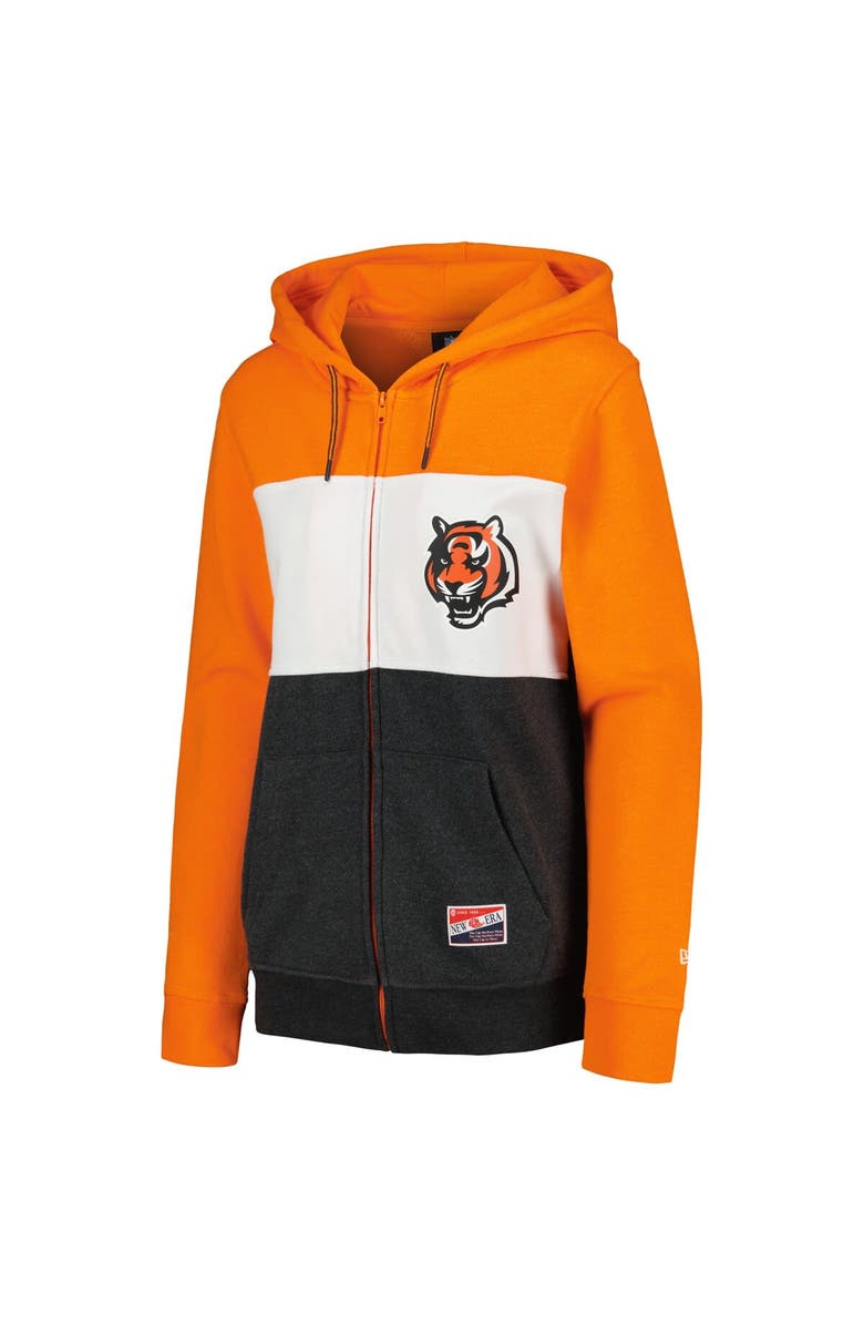 New Era Women's New Era Orange Cincinnati Bengals Color-Block Full-Zip Hoodie, Alternate, color, Orange