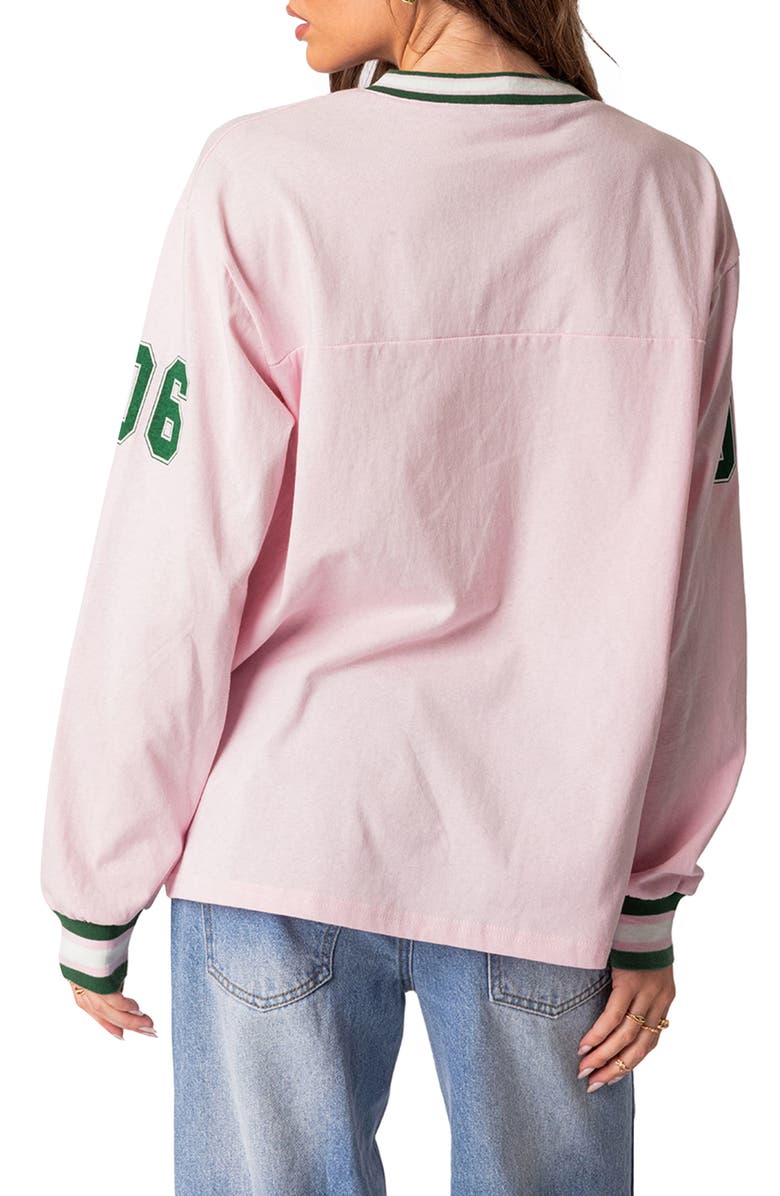 EDIKTED Cali Oversize Baseball T-Shirt, Alternate, color, Light-Pink