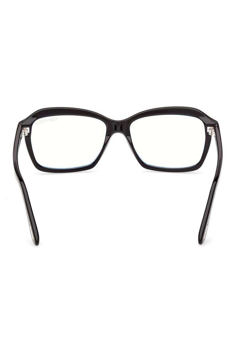 54mm Rectangular Optical Glasses, Alternate, color, SHINY BLACK / T LOGO