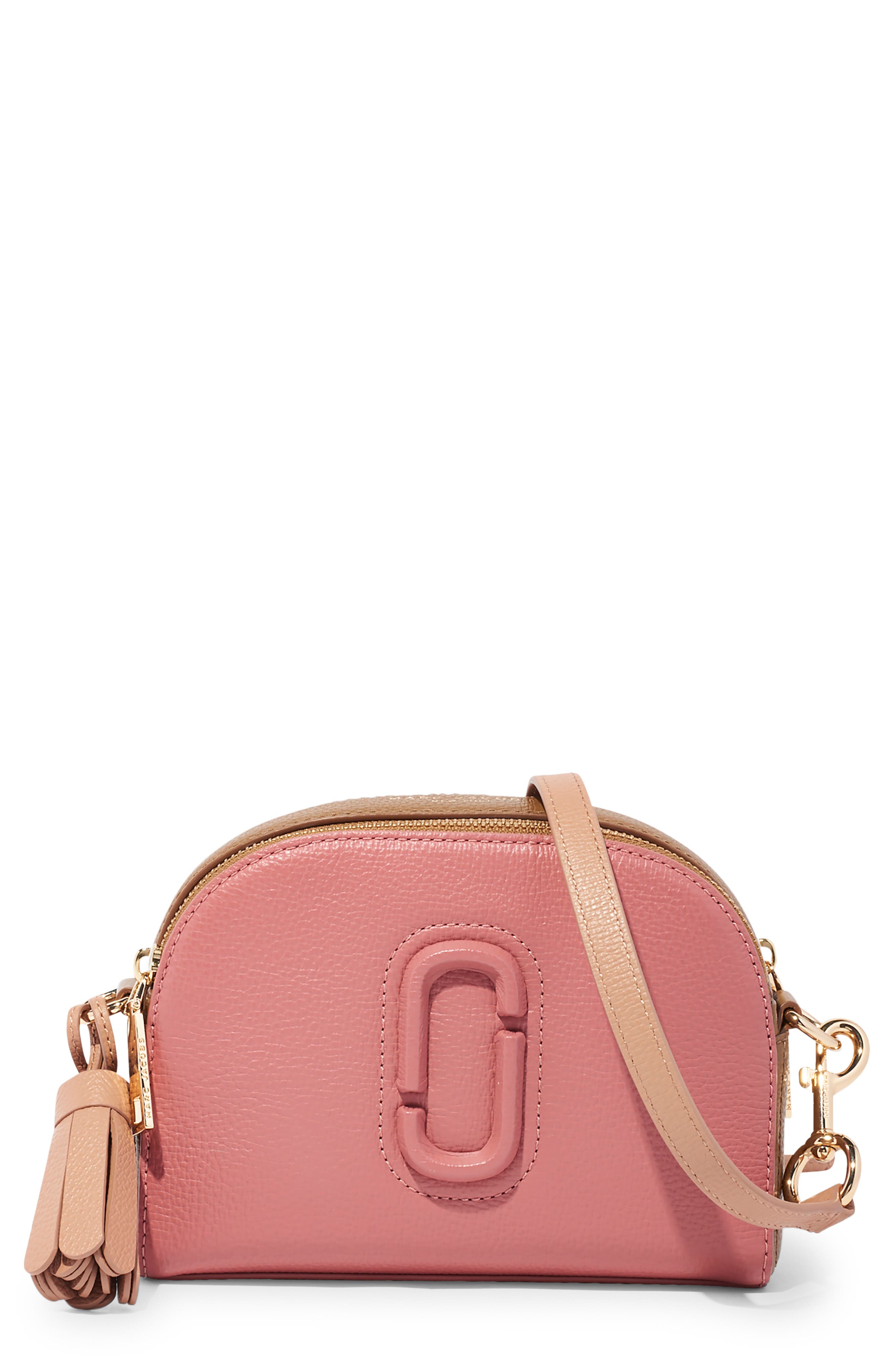 The Marc Jacobs Shutter Leather Crossbody Bag, Main, color, LIGHT MAHOGANY MULTI