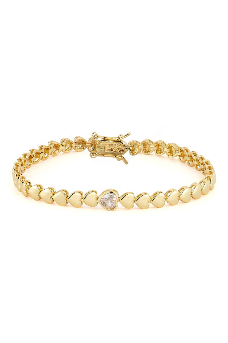 Heart Cubic Zirconia Bracelet, Main, color, GOLD