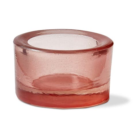 Chunky Pink Glass Tealight Holder for Votive Candles