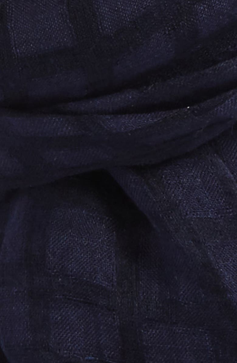 Y's by Yohji Yamamoto Plaid Silk & Linen Scarf, Alternate, color, 