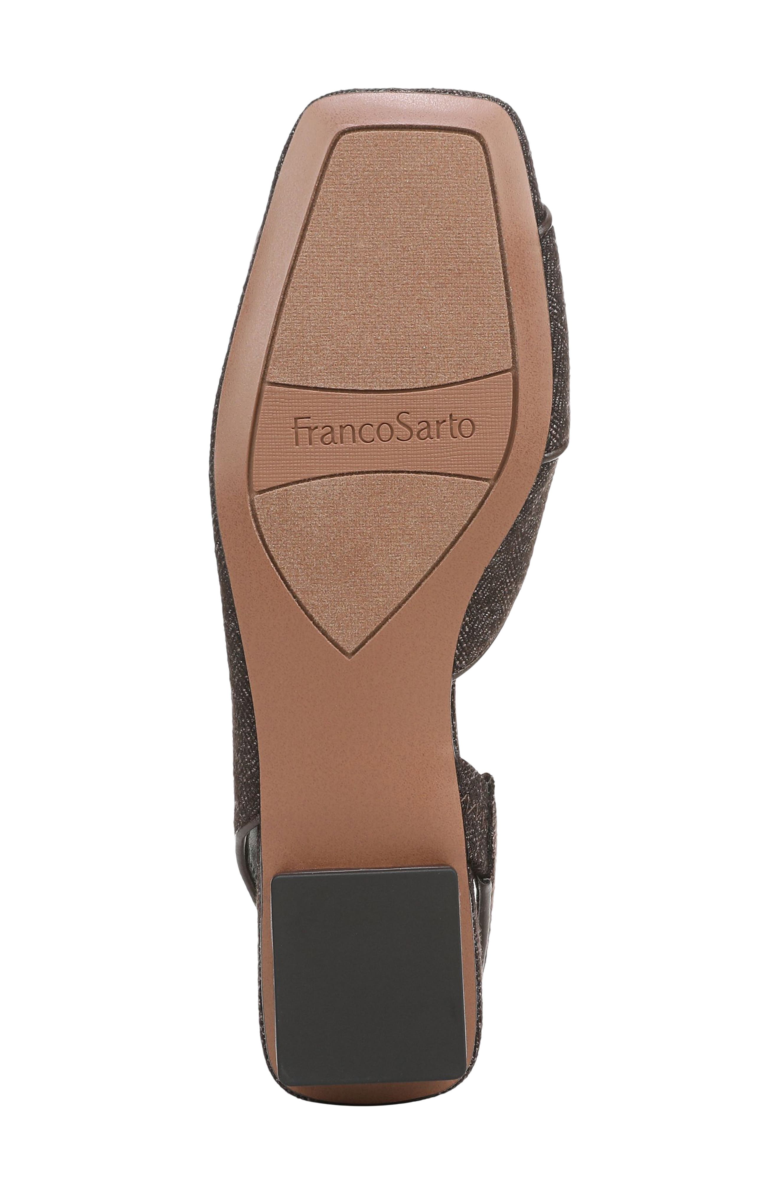Franco Sarto Teagan Slingback Half d'Orsay Flat, Alternate, color, Dark Brown