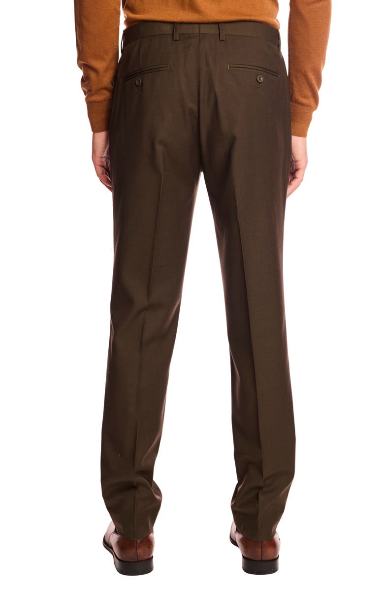 PAISLEY & GRAY Downing Slim Fit Flat Front Dress Pants, Alternate, color, Dark Army Green