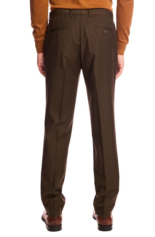 Paisley & Gray Downing Slim Fit Flat Front Dress Pants In Brown